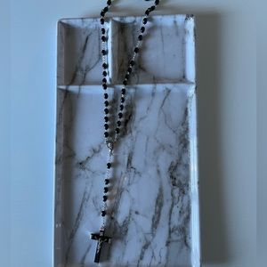 Acrylic black beads Rosary necklace